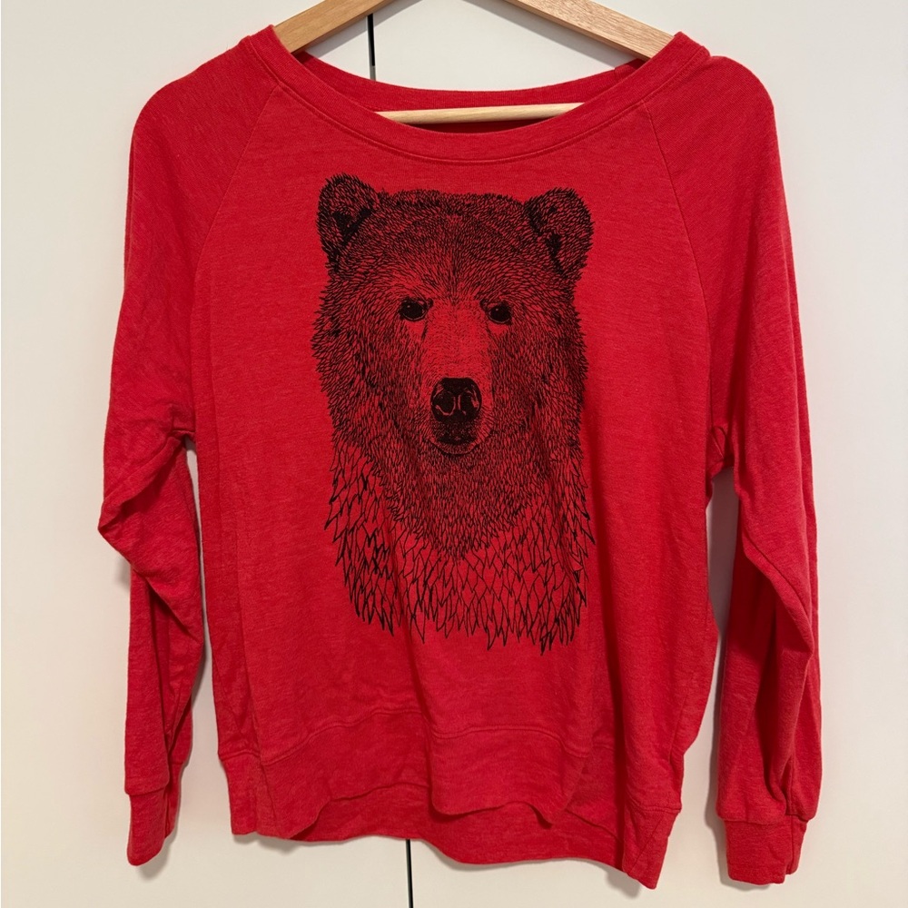 Supermaggie Pia pullover Red Bear Graphic Top